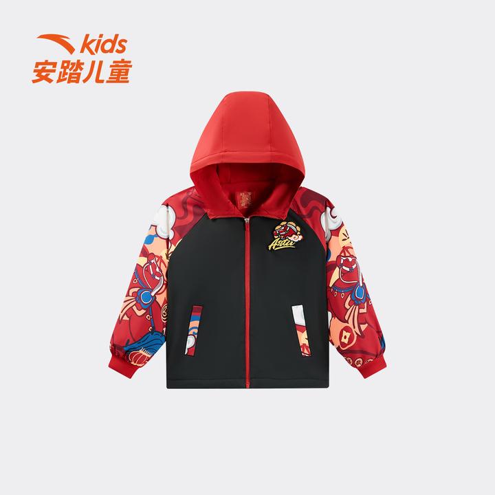 安踏儿童新年款男女小童摇粒绒外套厚外套舒适百搭潮流保暖9601