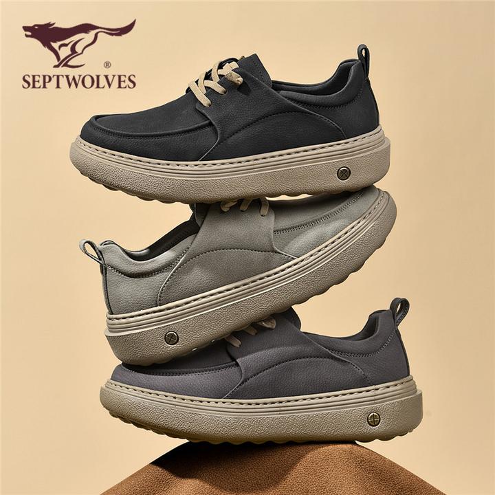 七匹狼男鞋一脚蹬鞋秋季新款软底勃肯鞋休闲皮鞋轻便舒适9812