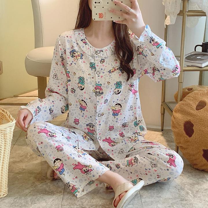 2024新款棉绸睡衣女春秋夏天超薄款长袖长裤开衫月子服空调服