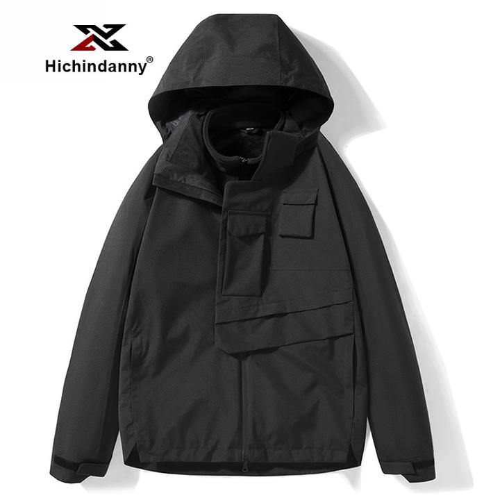 HICHIN加厚防风冲锋衣男士秋冬三合一可拆卸加绒防水户外运动外套