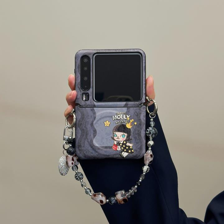 适用华为PuraX手机壳pocket2折叠屏灰底磁吸购物小莉烫金边保护套