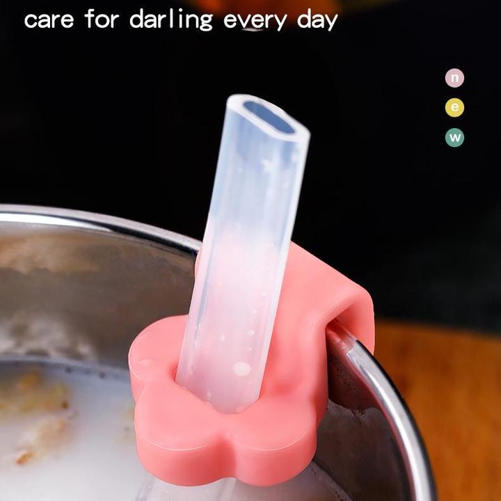 卡扣吸管婴儿喝粥神器可拆卸儿童喝汤水杯辅食工具软胶宝宝吸管