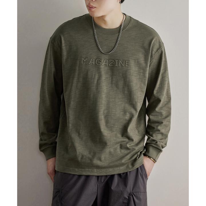 MR.MUDI/穆迪先生竹节棉长袖t恤男士潮牌刺绣秋季新款宽松打底衫