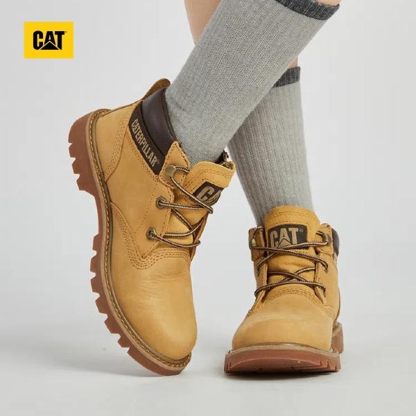 CAT卡特中帮大黄靴户外休闲复古工装鞋男女款牛皮马丁靴秋冬穿搭S