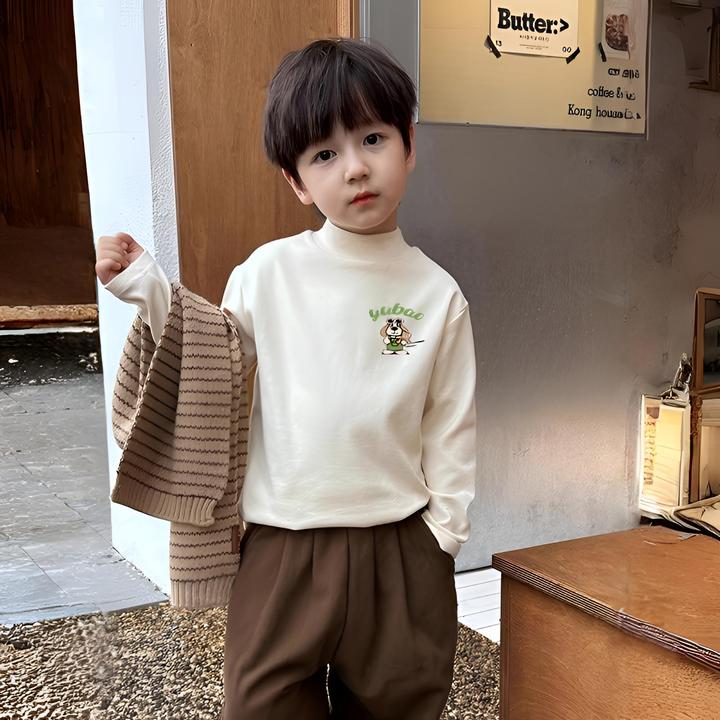 儿童衣服加绒加厚德绒打底衫内搭秋冬季男童女童童装长袖T恤上衣