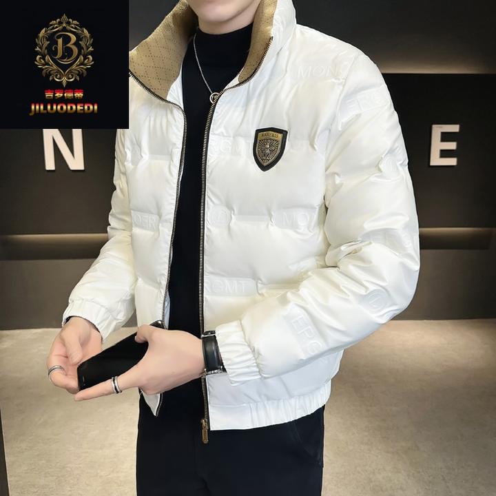 皮羽绒服男款冬季2025新款轻薄短款潮牌帅气立领加厚冬装男士外套