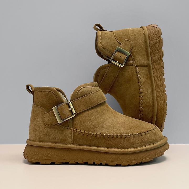 雪地靴男皮毛一体冬季棉鞋加绒加厚短靴户外保暖情侣休闲百搭靴子