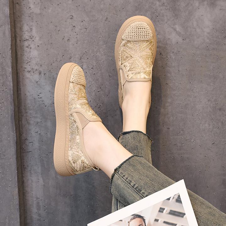 一脚蹬渔夫鞋女2025夏季新款平底小香风网面透气大码4142网面女鞋