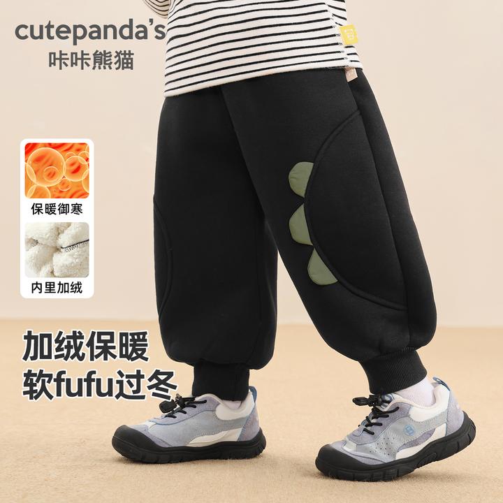儿童加厚卫裤秋冬款男童女童加绒长裤宝宝冬装儿童保暖裤Y10341