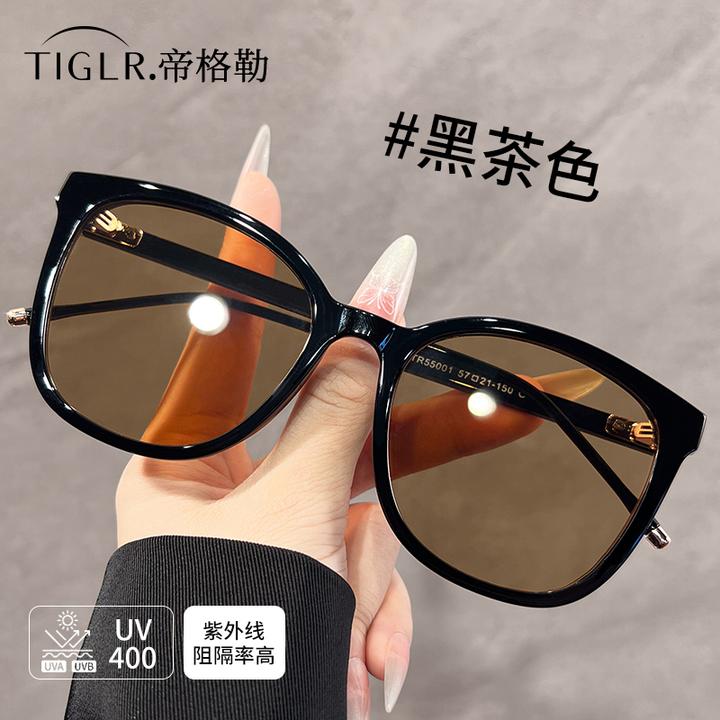 帝格勒超大框茶色墨镜女大脸显小方圆脸显瘦遮阳防紫外线太阳眼镜