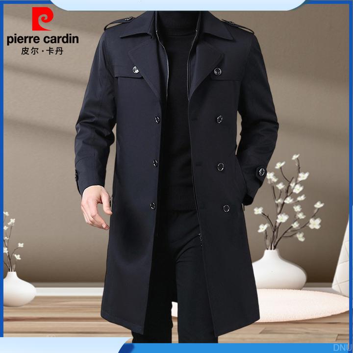 皮尔卡丹秋冬【含羊毛】男长款风衣外套可拆卸内胆商务时尚翻领大衣