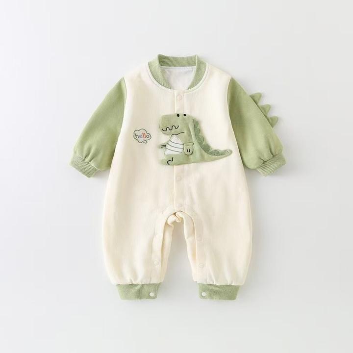 宝宝秋季衣服长袖恐龙连体衣新生儿66码衣服爬爬服洋气婴儿外出服