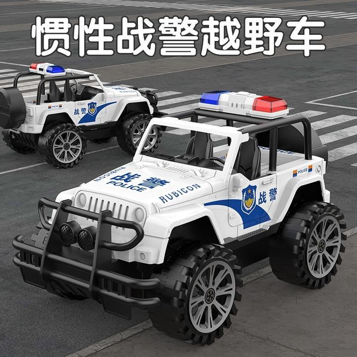 大号越野惯性警车仿真儿童越野车警察战警吉普车男孩子耐摔玩具车