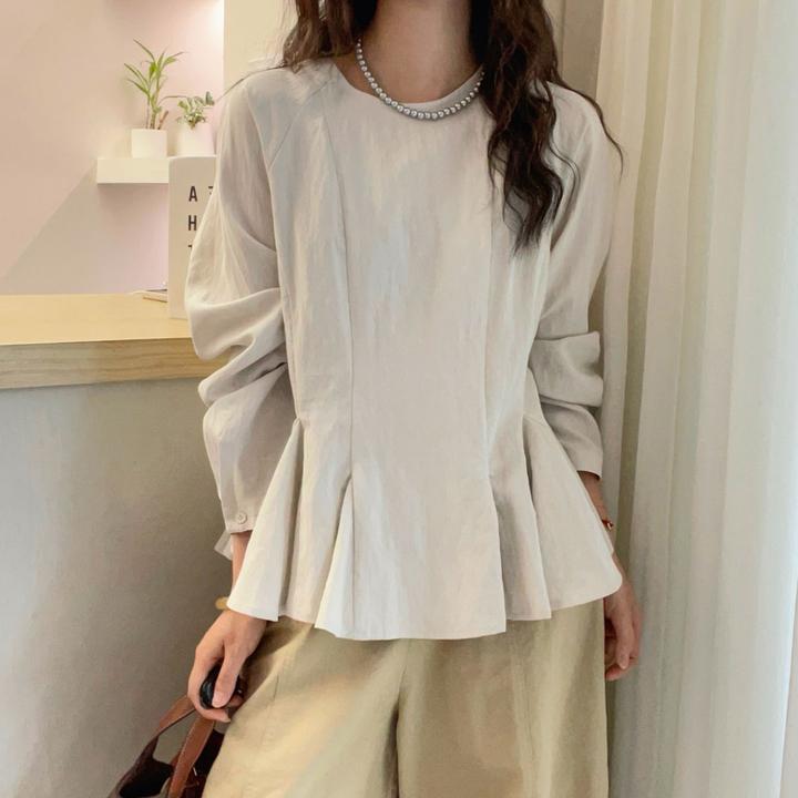 荷叶边收腰纯棉衬衫女欧洲站2025早秋新款欧货女装时尚短款小衫潮