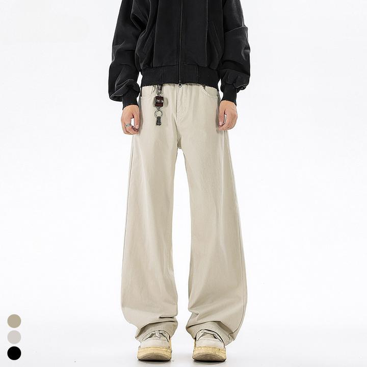 日系潮流弯刀工装裤男秋季潮牌高街宽松直筒裤cleanfit阔腿休闲裤