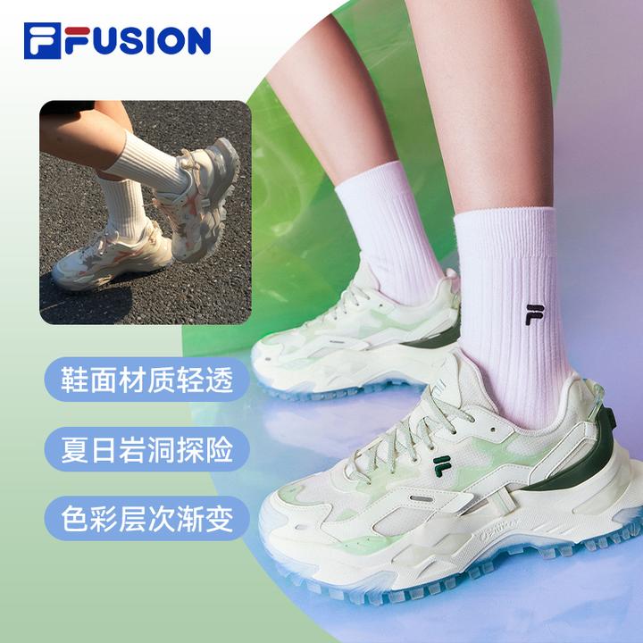 FILA FUSION女鞋BIANCO硬糖鞋24新款增高老爹鞋运动鞋T12W421301F
