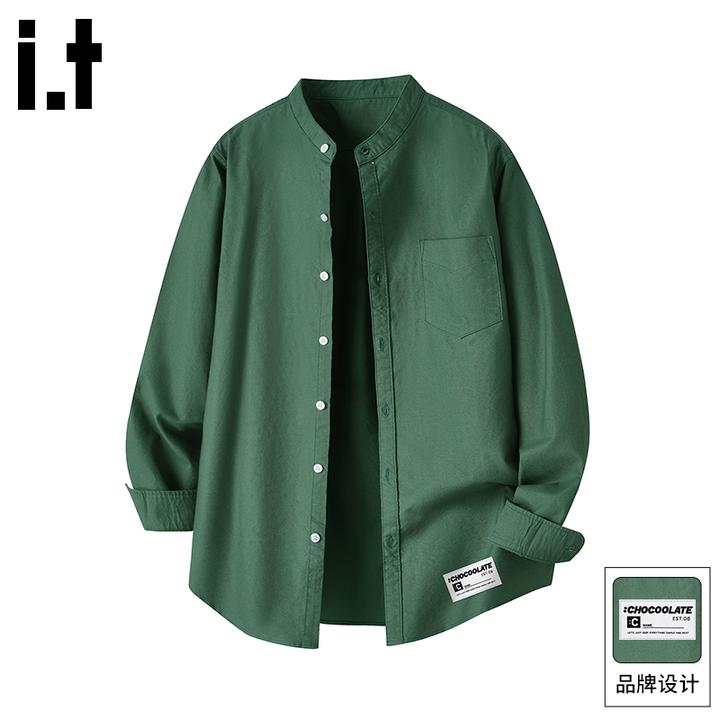 it: CHOCOOLATE美式复古休闲衬衫男2025秋季新款宽松纯棉长袖衬衣