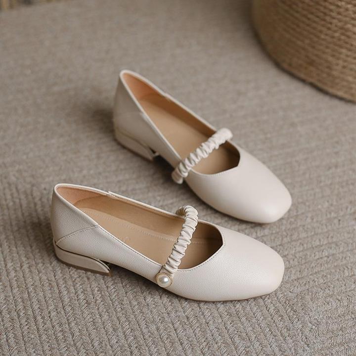 玛丽简鞋优雅的法国小众中跟小尺寸高跟鞋厚跟仙女晚上的风格