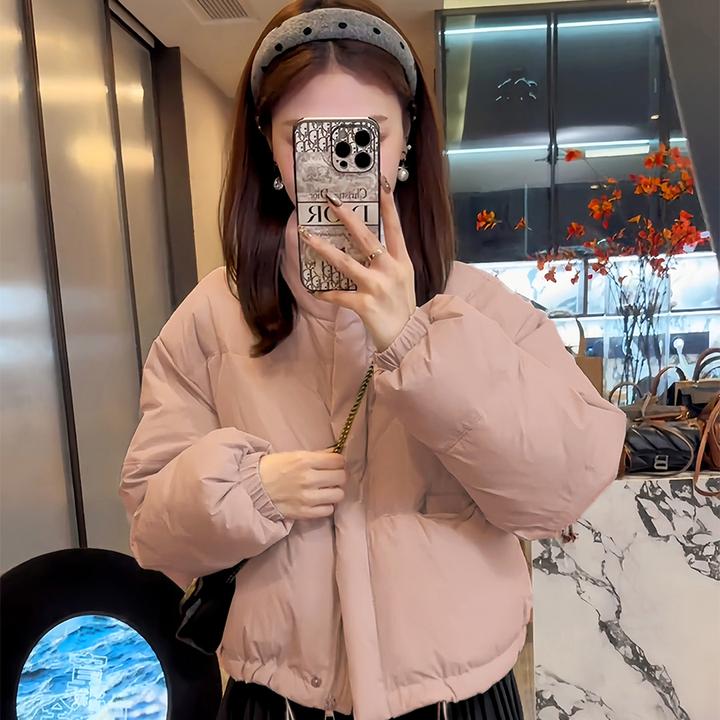 短款时尚羽绒服女2025冬新款小个子白鸭绒面包服加厚保暖立领外套