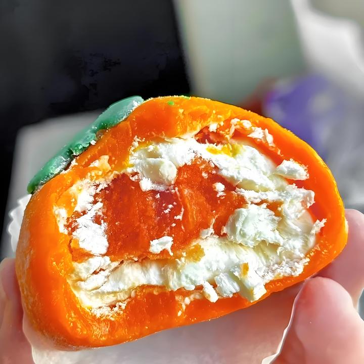 柿子大福雪媚娘独立包装开袋即食事事如意大福糯米糍办公室下午茶