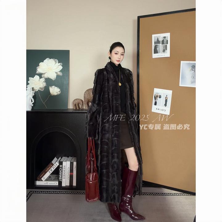 2025/MFE |【极光之裘】原创环保毛棋盘格暗纹复古优雅知性毛毛外套