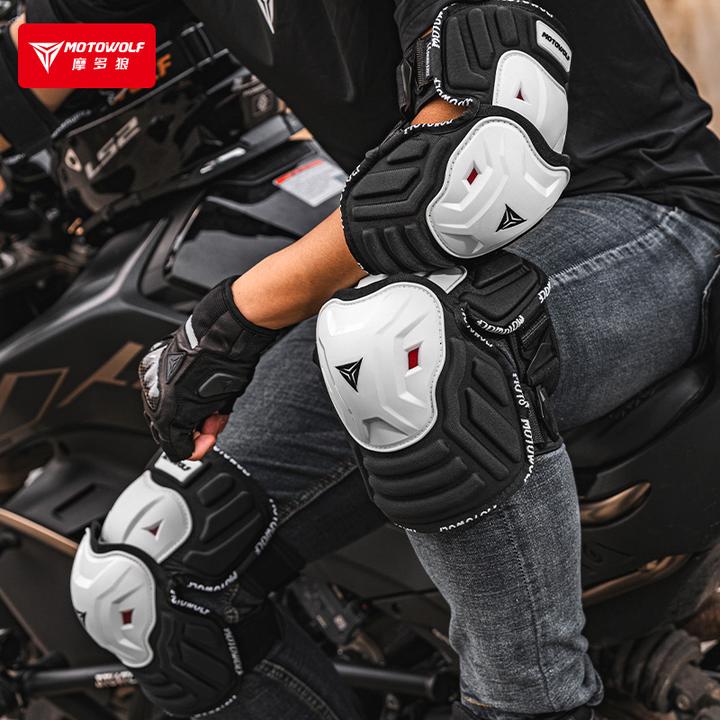 摩多狼摩托车龙鳞甲护膝骑行防摔CE2级TPU防护壳护具护腿膝盖