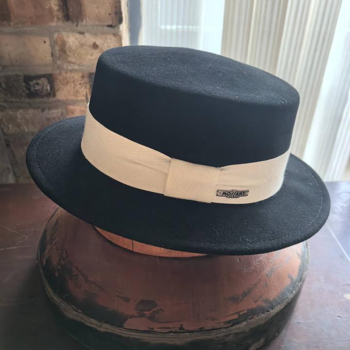 MOSSANT2025秋冬新品·限量版黑白经典配色小檐Boater礼帽