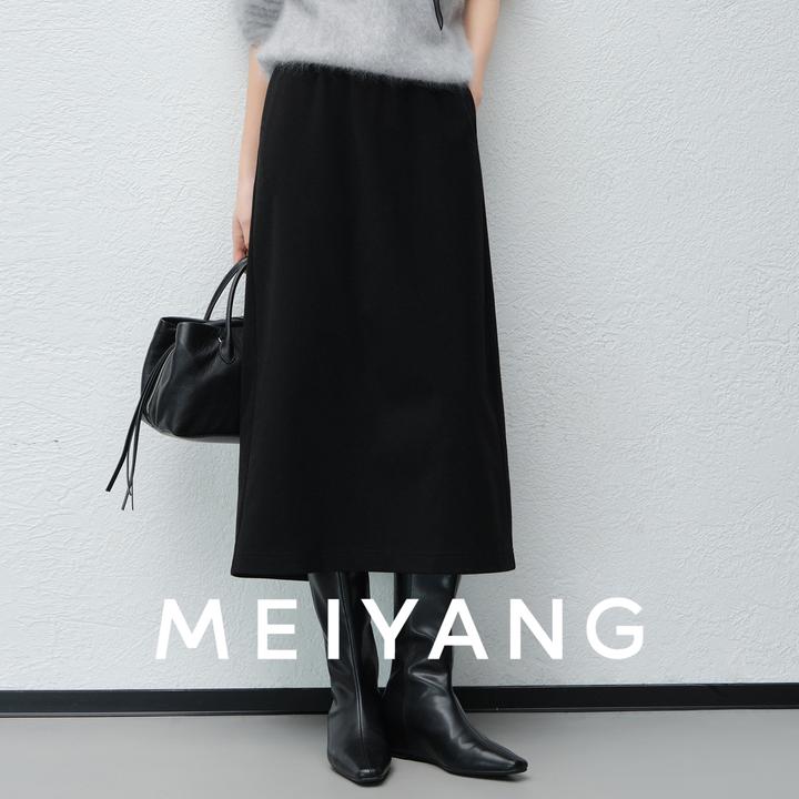 美洋MEIYANG 空气半裙 人丝羊毛*万向呢|松紧腰宽松中长裙-周一