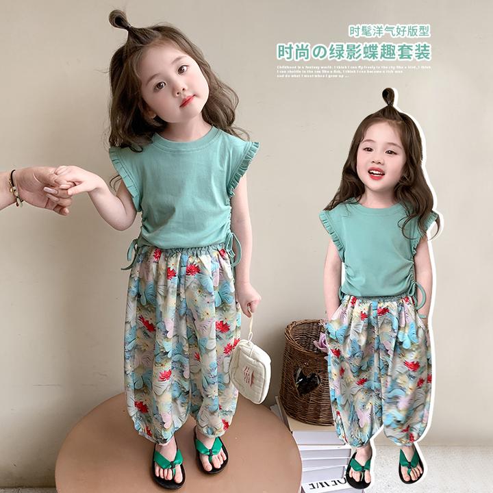 2025新款小女孩洋气炸街短袖夏装两件套甜酷女童夏季韩版休闲套装