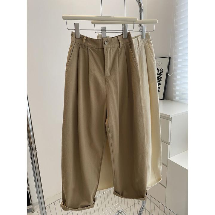 秋季新款休闲裤女胖mm高腰大码阔腿裤显瘦百搭直筒裤梨形身材裤子