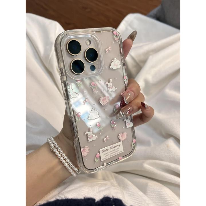 欧克里里郁金香小兔兔适用苹果16promax手机壳华为vivo小米oppo