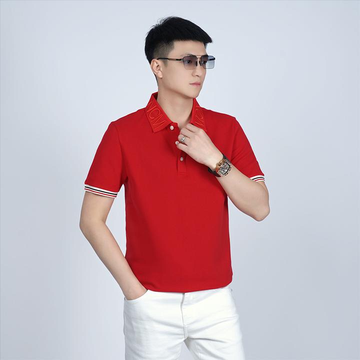 2025夏季新款时尚简约纯色徽章POLO衫男潮流百搭休闲商务修身短袖