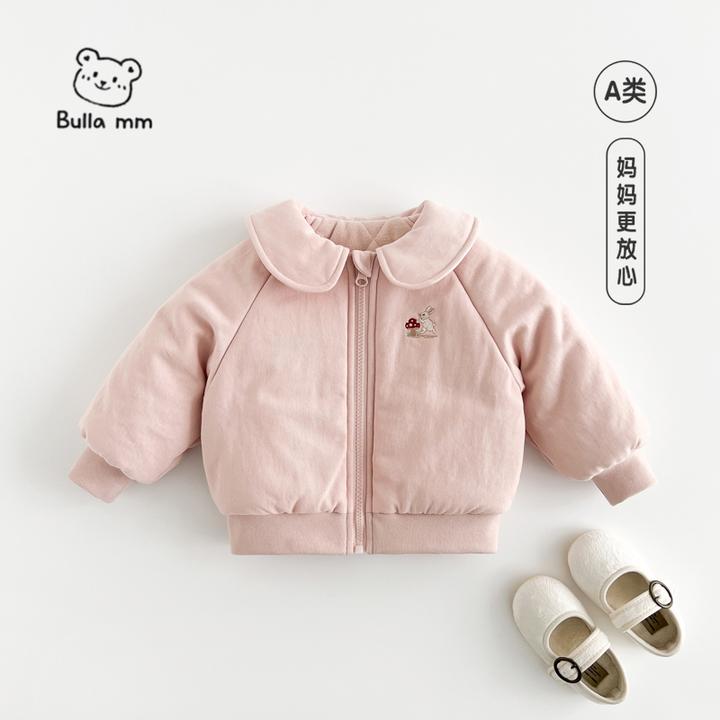 叭啦妈咪女童夹棉加绒外套2025冬装新款女宝洋气保暖潮HRM5032