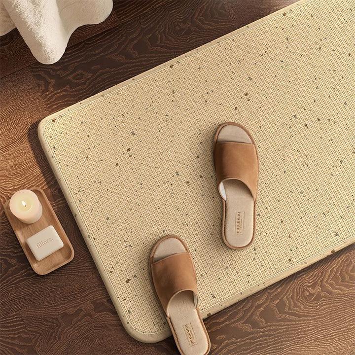 轻奢仿亚麻编织浴室吸水防滑软垫厕所卫生间速干脚垫日系加厚地毯