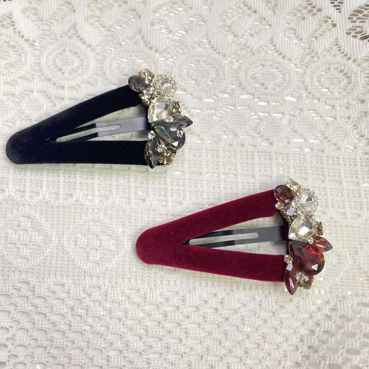 韩国手工Eunoia Nero【轻奢丝绒贵气精致边夹】2082气质百搭