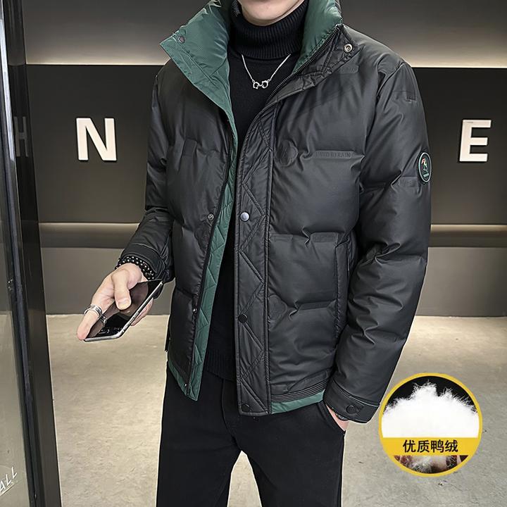 保暖白鸭绒时尚潮流百搭休闲羽绒服冬装氛围感男士外套短款立领