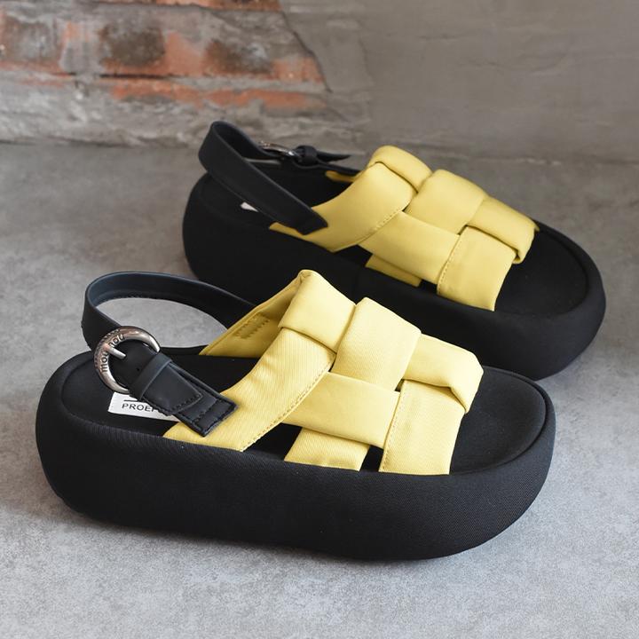 shougu/首谷2025夏季新款时尚编织厚底增高凉鞋女休闲运动凉鞋女