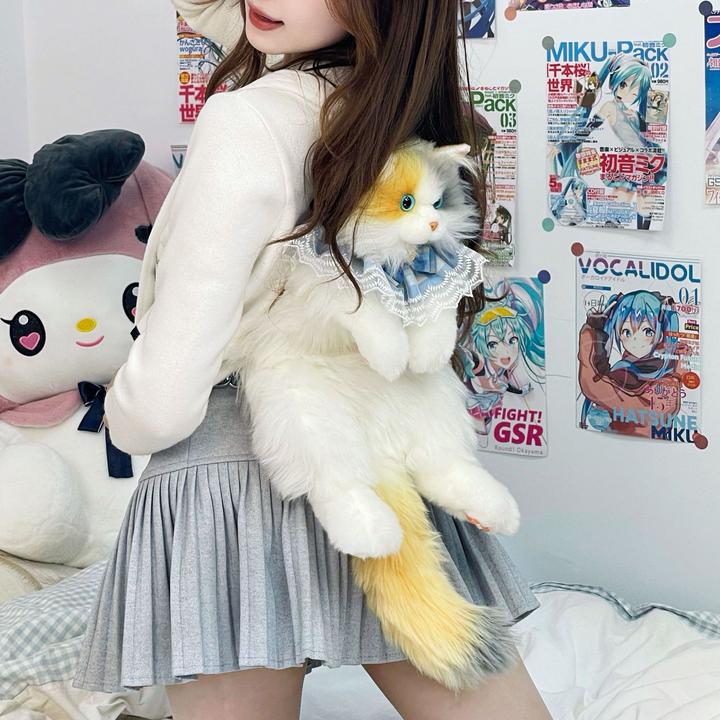 E次元萌域仿真三花猫咪背包时尚百搭女生日系小包包软妹