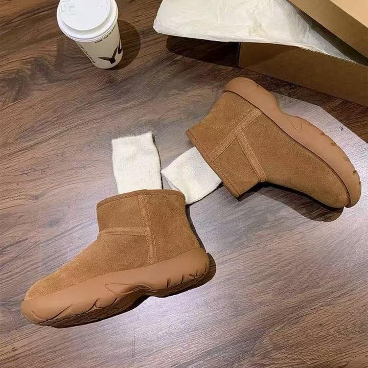 棉鞋爆款防滑保暖平底拖鞋厚底雪地靴女2025冬季新款时尚加绒短靴