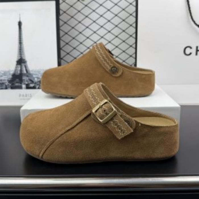 厚底内增高两穿勃肯鞋包头半拖鞋外穿新款流光风秋季复古博肯拖鞋