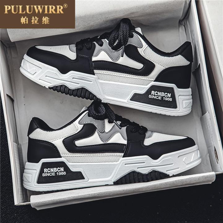 夏季男鞋透气网红爆款休闲面包板鞋小众设计运动男款增高老爹潮鞋