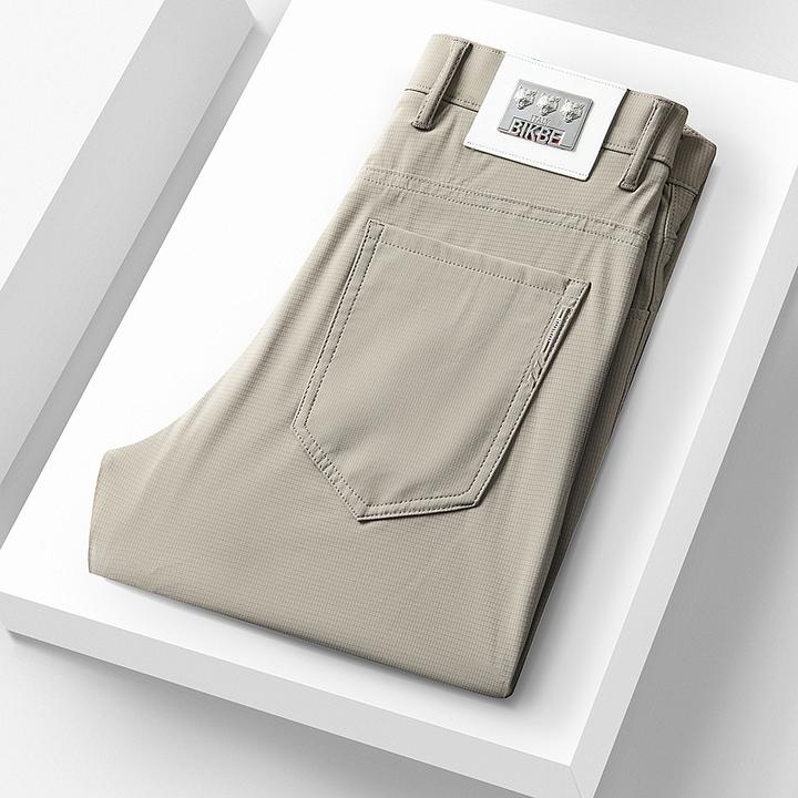 轻奢潮流修身直筒裤潮弹力休闲裤速干夏季冰丝凉感休闲裤薄款