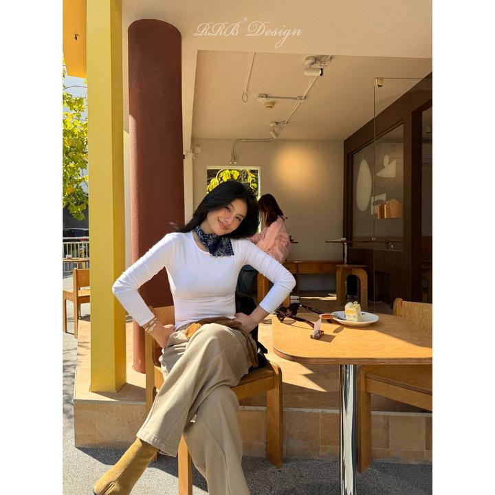 RRB Design 「万能打底」舒适弹力多色截短修身长袖打底T恤