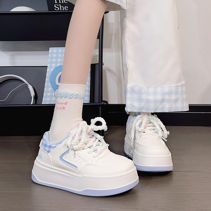回力蓝色小白鞋女2025新款爆款厚底韩版板鞋百搭甜妹复古休闲鞋