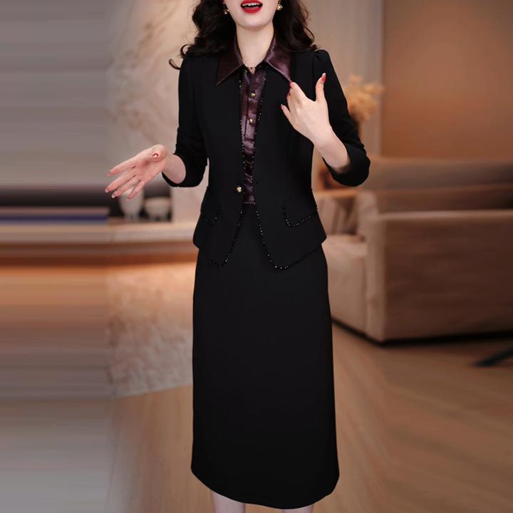 小香风西装职业套装连衣裙女2025新款春秋气质高级感贵夫人两件套