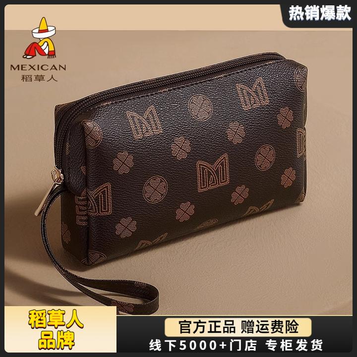 稻草人正品手拿包女士2025新款经典撞色零钱包长款手机包时尚便携