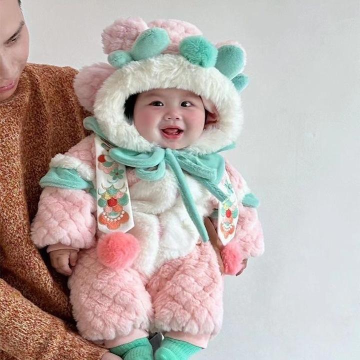 巴拉巴拉宝宝冬天衣服超萌婴儿服冬款外出服可爱洋气婴幼儿加绒加