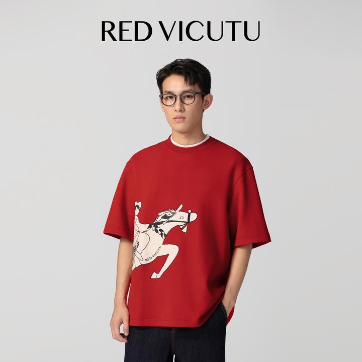【马上行系列】RED VICUTU威可多马年限定短袖T恤时尚印花内搭半袖