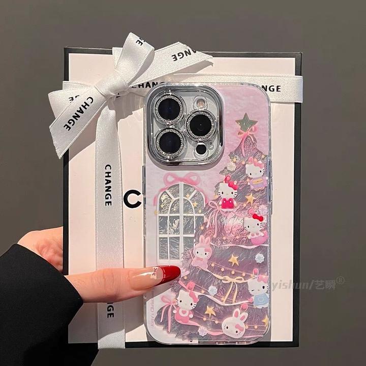 秋冬kt猫适用苹果16promax手机壳iPhone15羽纱14全包13可爱12女xr