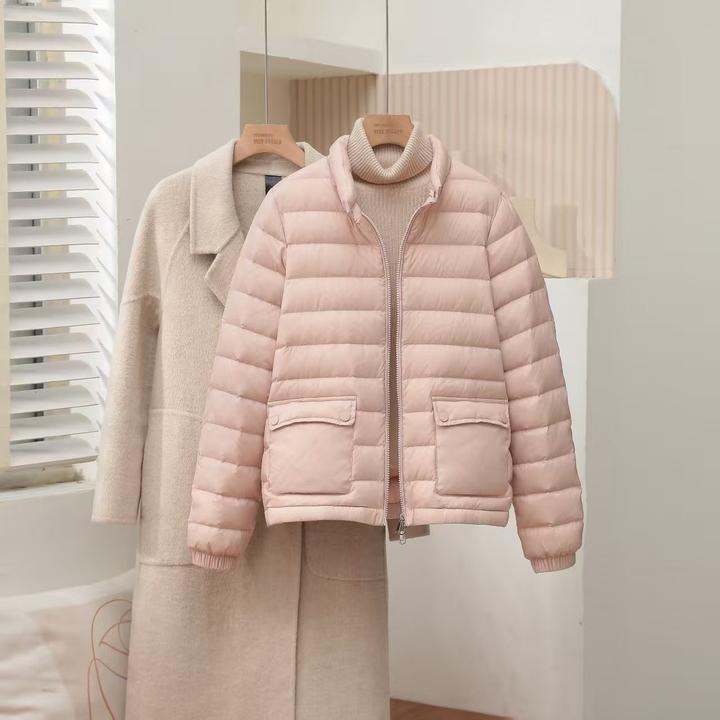 25秋冬新款立领韩版羽绒服外套极简风潮流排骨百搭纯色休闲